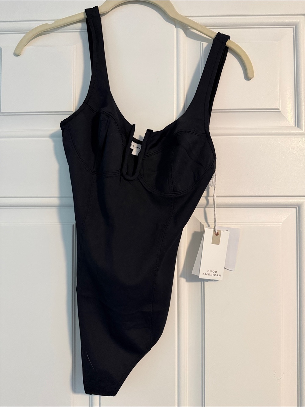 Good American Black One Piece Bathing Suit Sz 1